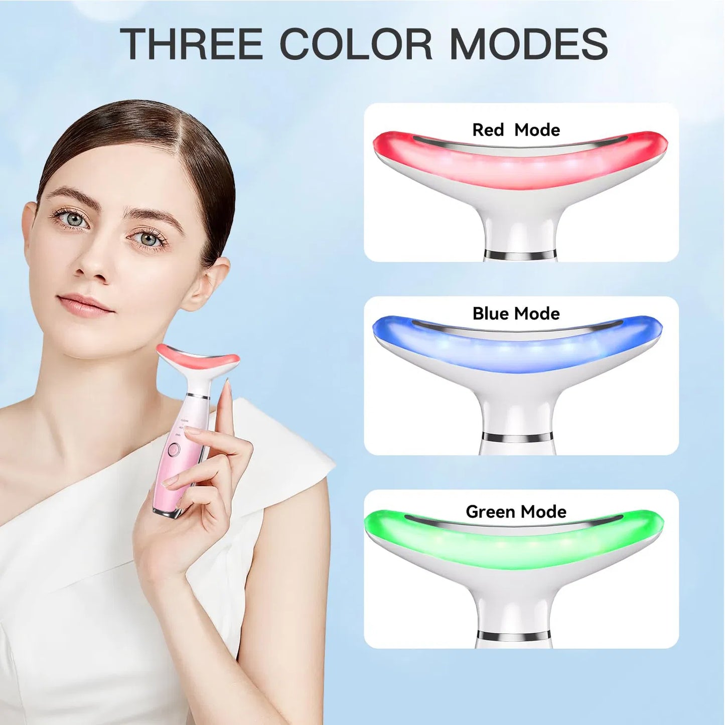 Neck Face Massager, Skin Care Face Massage Tool, 3-in-1 Facial Massager, Face Sculpting Tool With Thermals, Vibration