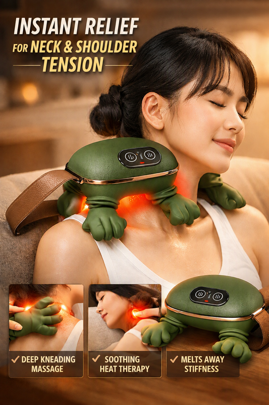 Neck & Shoulder Massager – Rechargeable Kneading with Heat Therapy