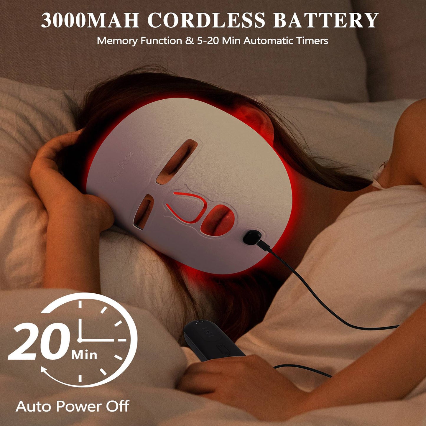 LED Face Mask Facial Care Tool, Red Light Therapy Mask For Face For Home Travel
