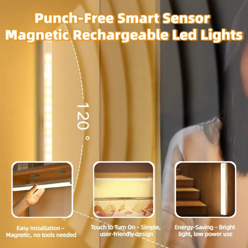 Motion Sensor LED Light, Rechargeable, Easy Magnetic Installation For Indoor Use