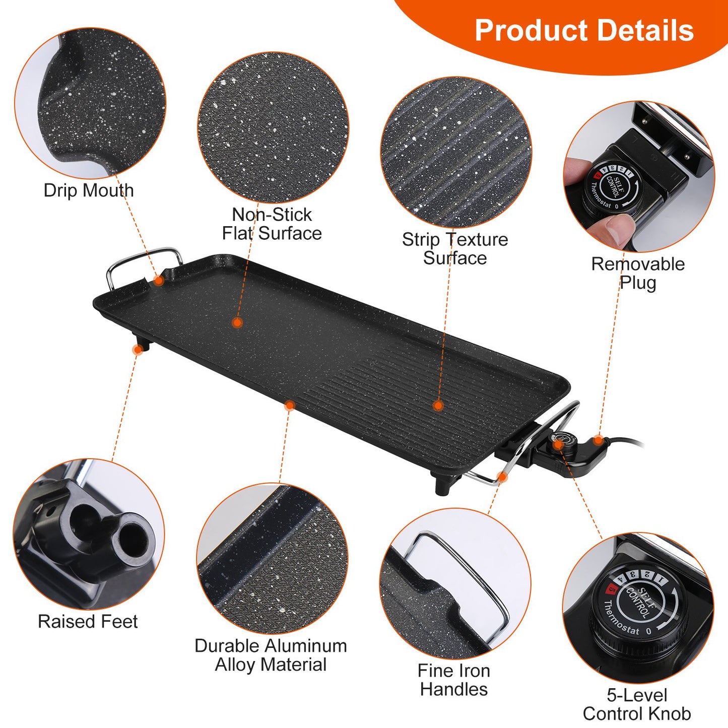 Electric BBQ Grill Griddle