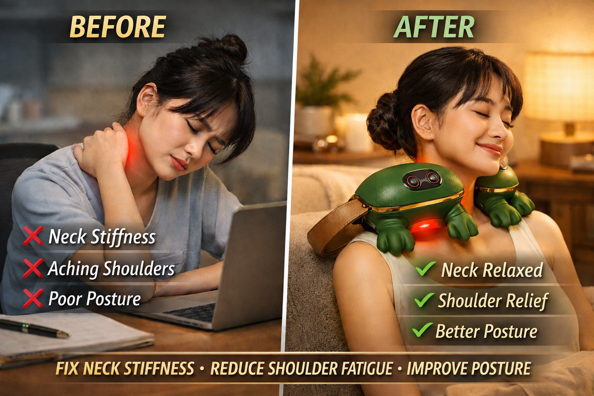 Neck & Shoulder Massager – Rechargeable Kneading with Heat Therapy